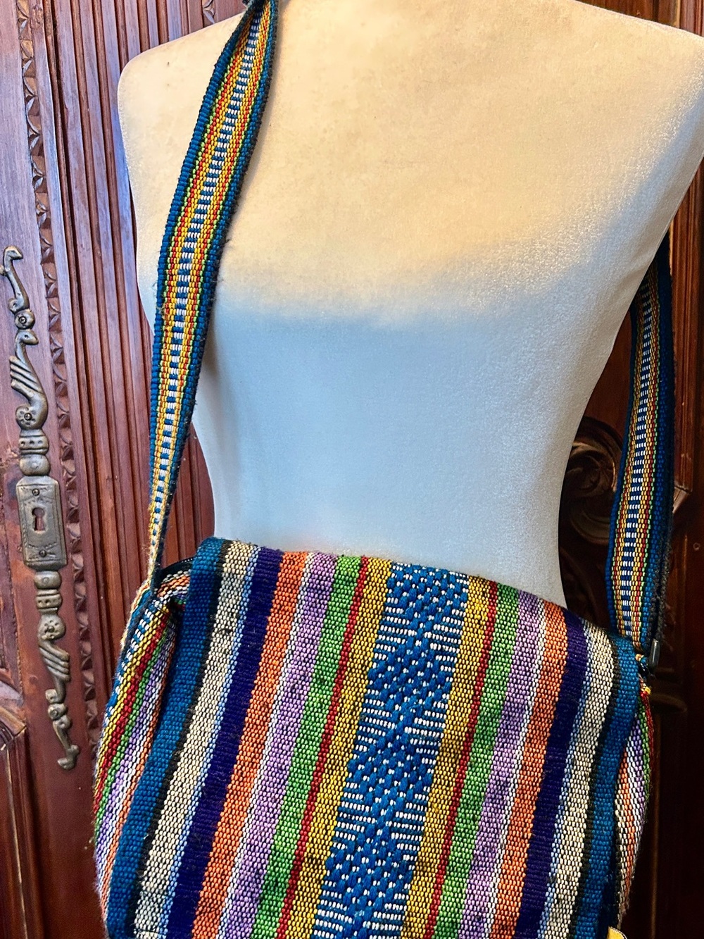 Handwoven Multicolor Striped Hobo Shoulder Bag